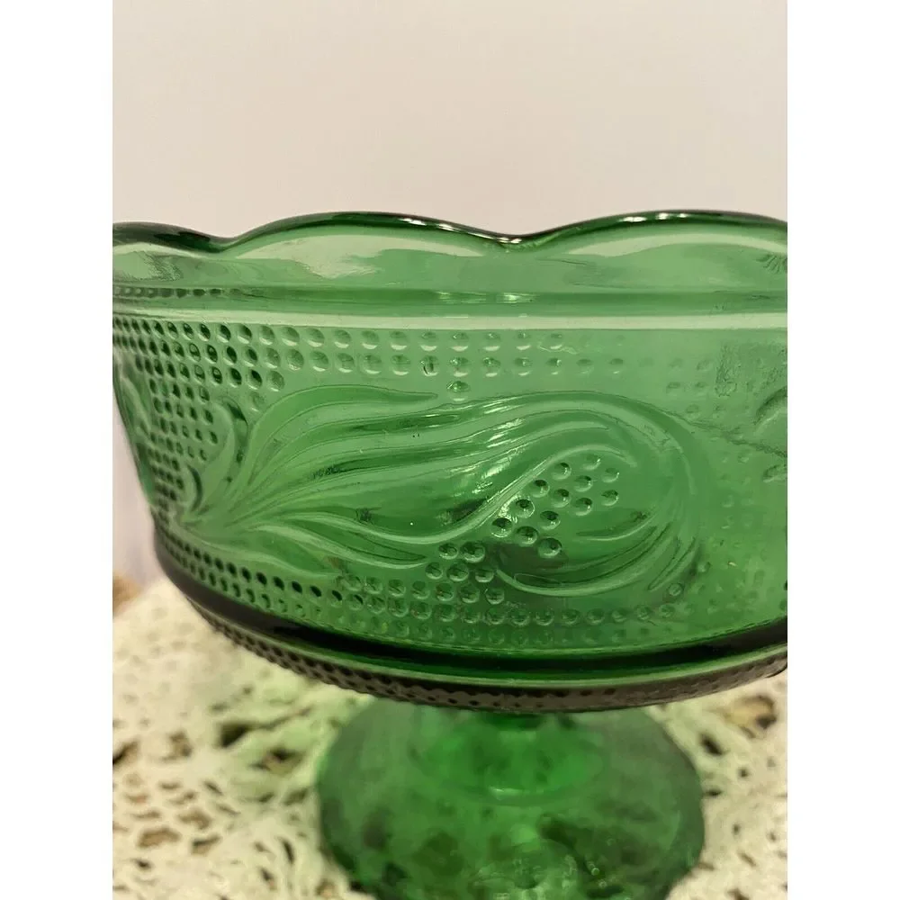 Vintage E.O. Brody Co Pedestal Serving Bowl M6000 Emerald Green Cleveland OH USA